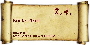 Kurtz Axel névjegykártya